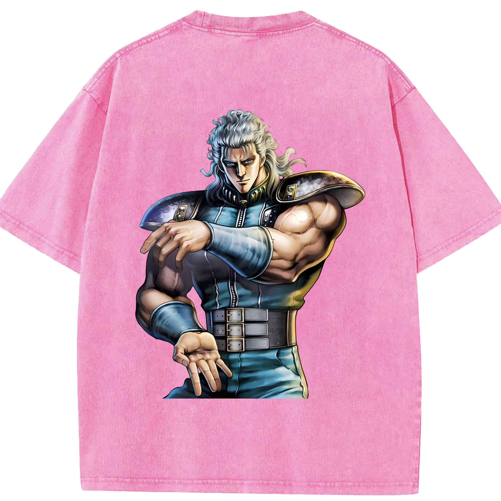 （画像用） 北斗の拳 Fist of the North Star 綿100% ヴィンテージ風 半袖Tシャツ（背面プリント）